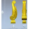 Барочная ножка-"Вензель" - 3D модель STL для ЧПУ