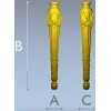 Ornate Classical Baluster Leg - STL 3D Model for CNC