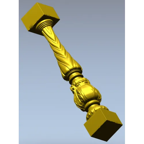 Балясина с витым стволом и акантовым орнаментом - 3D модель STL для ЧПУ