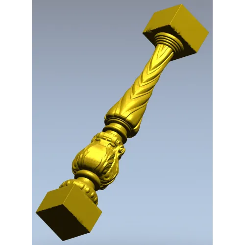 Балясина с витым стволом и акантовым орнаментом - 3D модель STL для ЧПУ