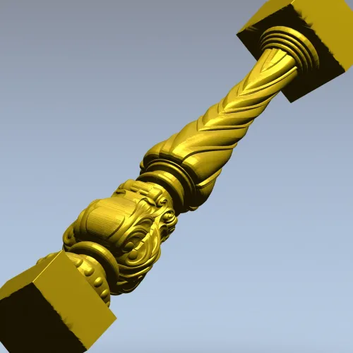 Балясина с витым стволом и акантовым орнаментом - 3D модель STL для ЧПУ