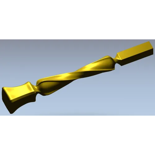Twisted Decorative Baluster STL for CNC