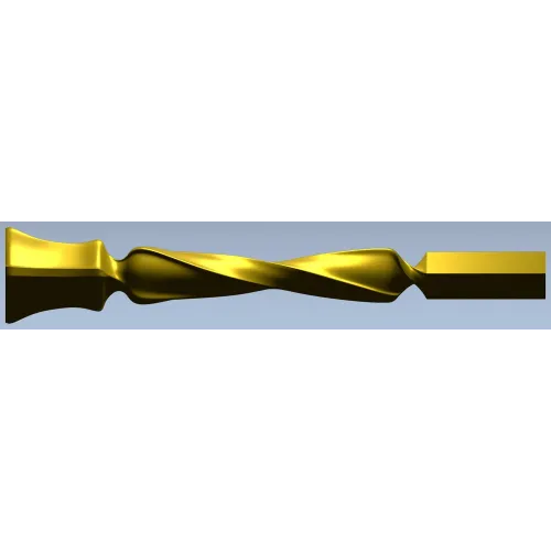 Twisted Decorative Baluster STL for CNC