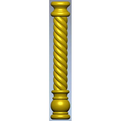 Twisted Barley-Sugar Baluster STL for CNC