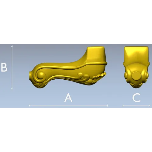 3D модель ножки в стиле рококо (STL) для ЧПУ