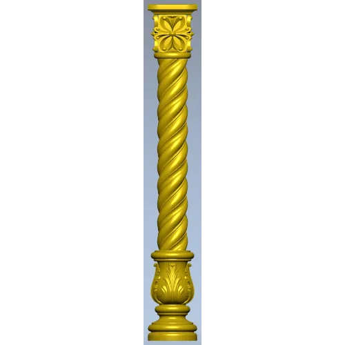 Spiral Acanthus Baluster - STL 3D model for CNC router