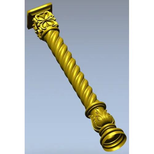 Spiral Acanthus Baluster - STL 3D model for CNC router