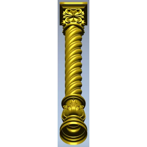 Spiral Acanthus Baluster - STL 3D model for CNC router