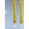Spiral Acanthus Baluster - STL 3D model for CNC router