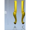 Кабриольная мебельная ножка с акантом - 3D модель STL для ЧПУ