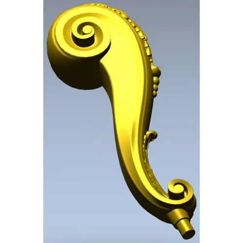 Serpentine Scroll Baluster STL 3D model for CNC router