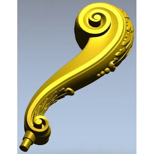 Serpentine Scroll Baluster STL 3D model for CNC router
