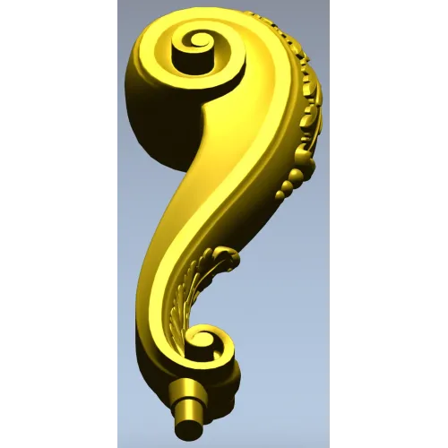 Serpentine Scroll Baluster STL 3D model for CNC router
