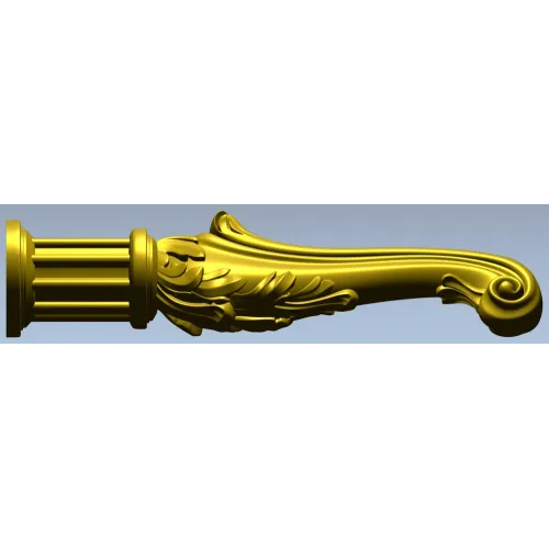 Acanthus Scroll Leg - Baroque Decorative Furniture Leg STL