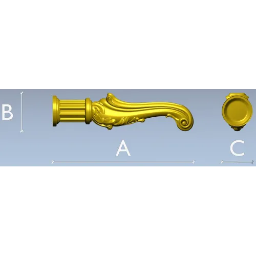 Acanthus Scroll Leg - Baroque Decorative Furniture Leg STL