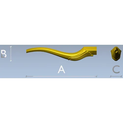 Curved Decorative Baluster - STL 3D Model for CNC Routing
