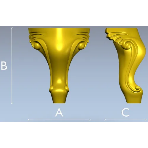 Rococo Acanthus Leg STL Model