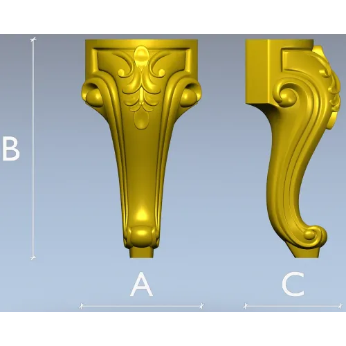 Acanthus Scroll Furniture Leg STL for CNC