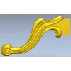 Rococo Scroll Applique - STL 3D model for CNC wood carving