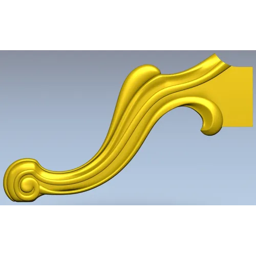 Rococo Scroll Applique - STL 3D model for CNC wood carving