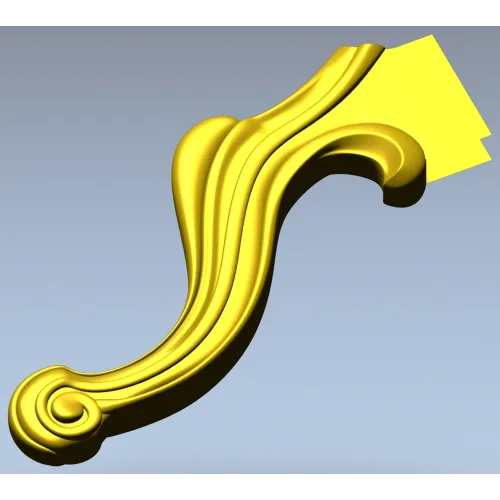 Rococo Scroll Applique - STL 3D model for CNC wood carving
