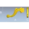 Rococo Scroll Applique - STL 3D model for CNC wood carving