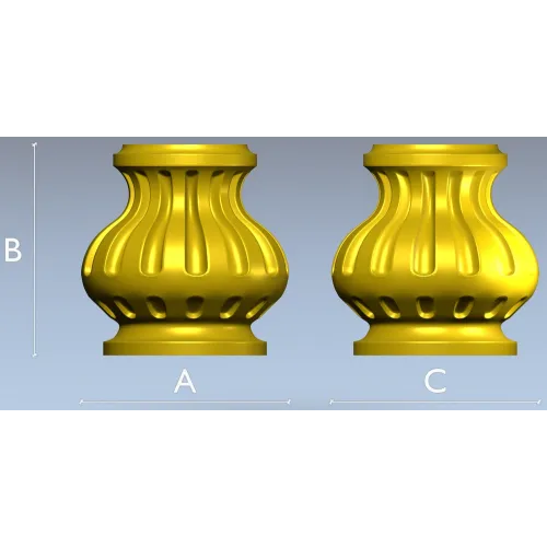 Fluted Auric Baluster STL