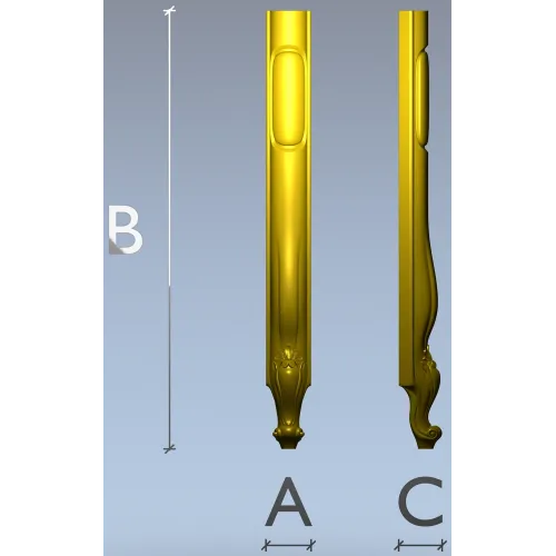 Florentine Scroll Leg - STL 3D model for CNC
