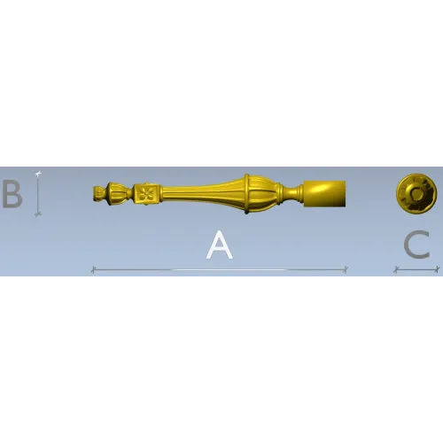 Regal Rosette Baluster - detailed STL 3D model for CNC