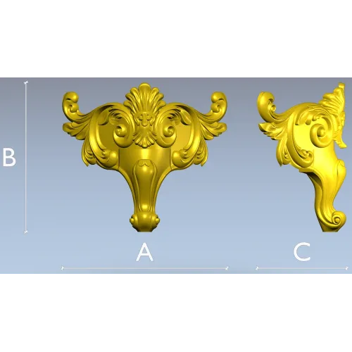 Декоративный картуш из аканта - 3D модель STL для ЧПУ