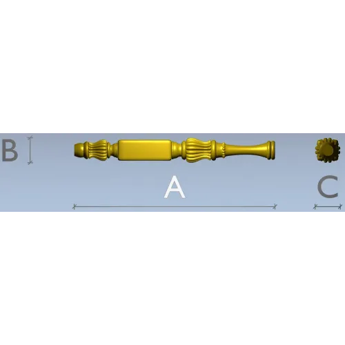 Ornate turned baluster STL model