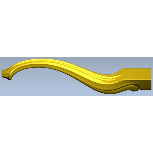 Decorative S-Curve Furniture Leg - STL 3D Model for CNC Milling