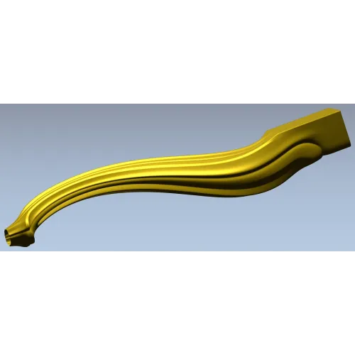 Decorative S-Curve Furniture Leg - STL 3D Model for CNC Milling