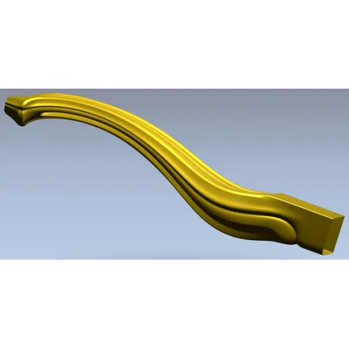 Decorative S-Curve Furniture Leg - STL 3D Model for CNC Milling