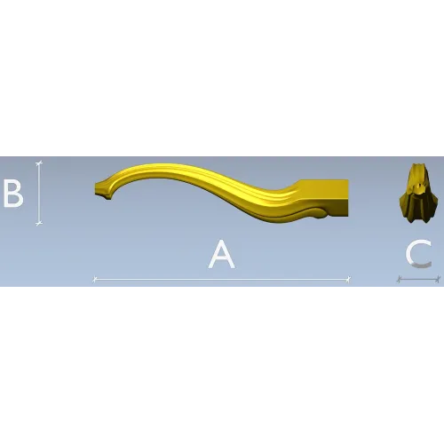 Decorative S-Curve Furniture Leg - STL 3D Model for CNC Milling