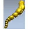 Carved Rosette Bead Baluster STL for CNC