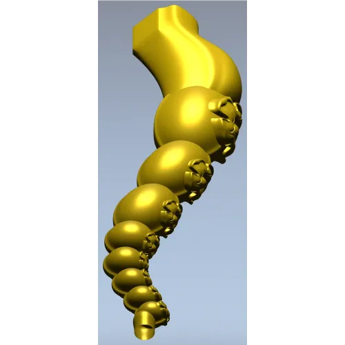 Carved Rosette Bead Baluster STL for CNC