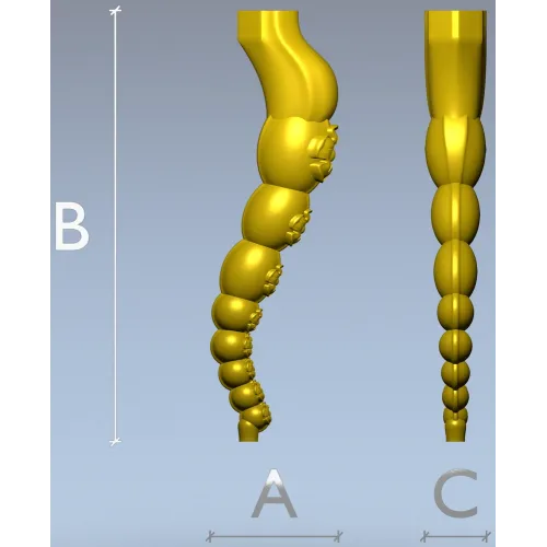Carved Rosette Bead Baluster STL for CNC