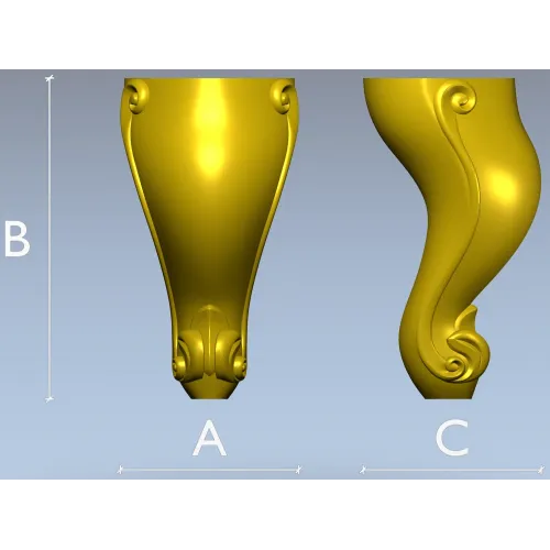 Кабриоль Элеганс - 3D модель мебельной ножки в формате STL для ЧПУ