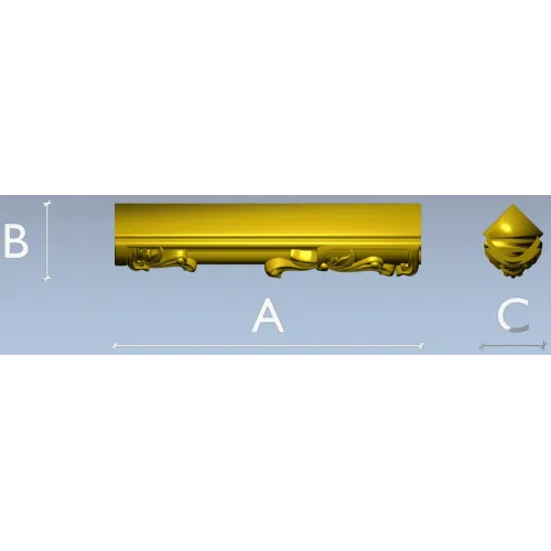 Aurelia Ribbon Moulding - STL 3D model for CNC