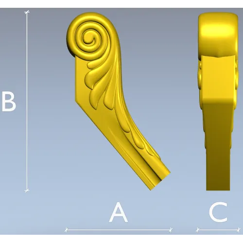 Мебельная ножка с завитком - 3D STL модель для ЧПУ
