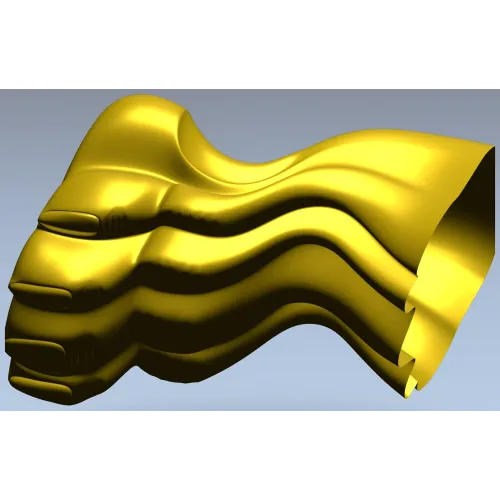 Flowcrest wave baluster - STL 3D model for CNC wood carving