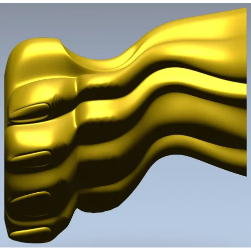 Flowcrest wave baluster - STL 3D model for CNC wood carving