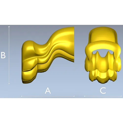 Flowcrest wave baluster - STL 3D model for CNC wood carving