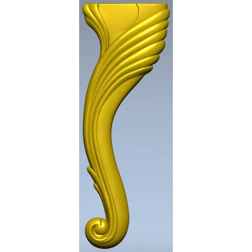Cabriole Scroll Leg STL for CNC Milling