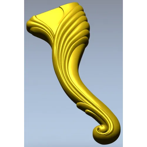 Cabriole Scroll Leg STL for CNC Milling