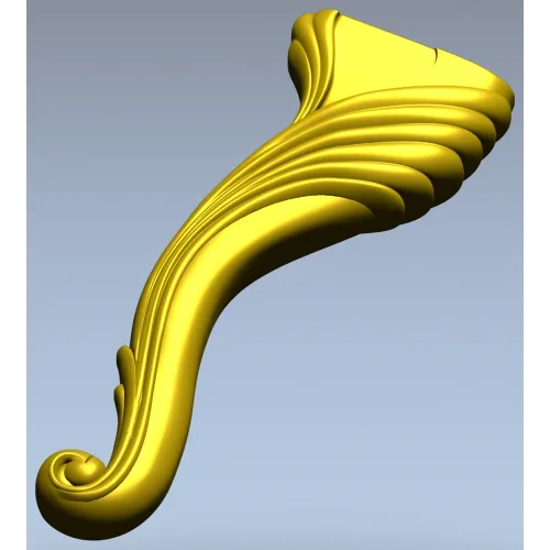 Cabriole Scroll Leg STL for CNC Milling