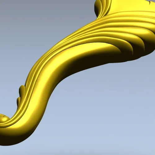 Cabriole Scroll Leg STL for CNC Milling