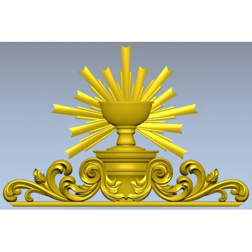 Чаша Сияния - 3D модель STL для ЧПУ (евхаристическая чаша с лучами)