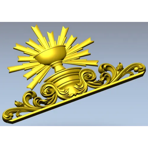 Чаша Сияния - 3D модель STL для ЧПУ (евхаристическая чаша с лучами)